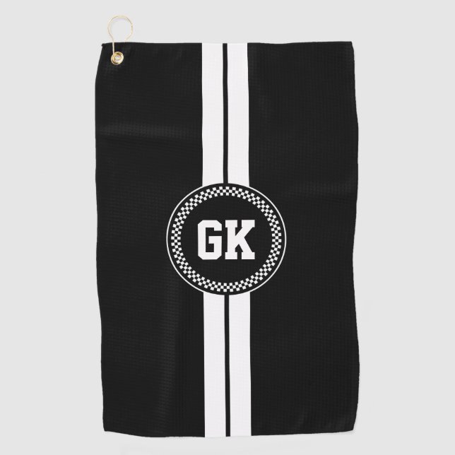 Custom Golf Towel Stripe Personalised Golfing Gift (Front)