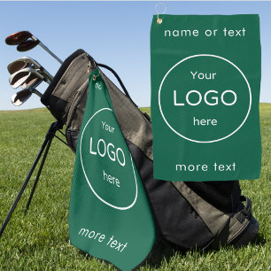 Custom Golf towel with Company Logo green