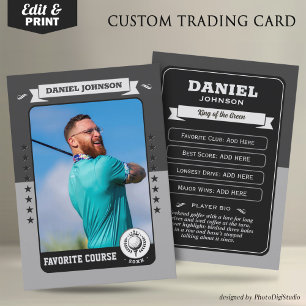 Custom Golf Trading Card, Personalised Golfer Card
