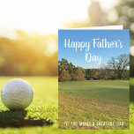 Custom Golfer Happy Father's Day Golf Course Photo Card<br><div class="desc">Happy Father's Day card for the world's greatest dad and golfer. Beautiful golf course photography behind your personalised bday message for your father or other golfer in your life. Customise the back with sentimental birthday wishes or a funny golfing quote.</div>