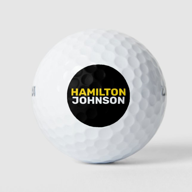 Custom Golfer Minimalist Modern Bold Typography Golf Balls (Front)