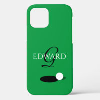 Custom golfer name monogram green golf ball