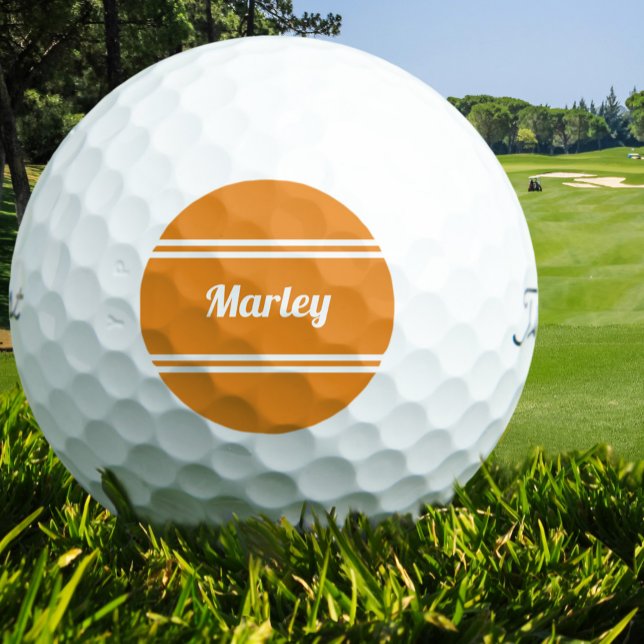Custom Golfer Sports Classic Monogram Name Orange Golf Balls (Custom Golfer Sports Classic Monogram Name Orange Golf Balls)