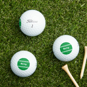 Custom Golfer Sports Classic Name Monogram Green Golf Balls