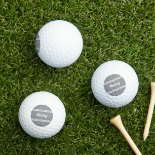 Custom Golfer Sports Classic Name Monogram Grey Golf Balls