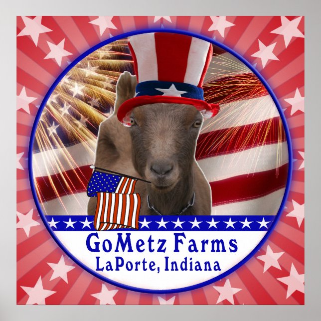 CUSTOM GOMETZ FARMS PATRIOTIC GOAT POSTER (Front)