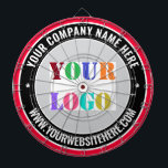 Custom Gompany Logo and Text Dart Board Template<br><div class="desc">Custom Colours and Fonts - Design Your Own Dartboards with Simple Personalised Your Company Logo and Name Website or Custom Text Professional Design Promotional Business Dart Board / Gift - Add Your Logo - Image or Photo - QR Code / Name - Company / Website or Phone , E-mail /...</div>
