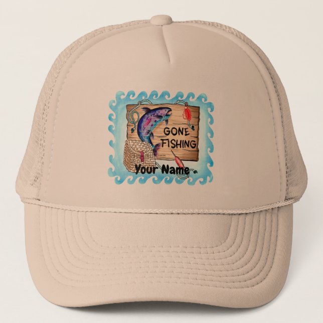 Custom Gone Fishing hat   (Front)
