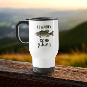 Custom Gone Fishing Keepsake Travel Mug