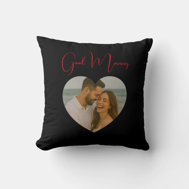 Custom Good Morning & Good Night Photo Pillow (Front)