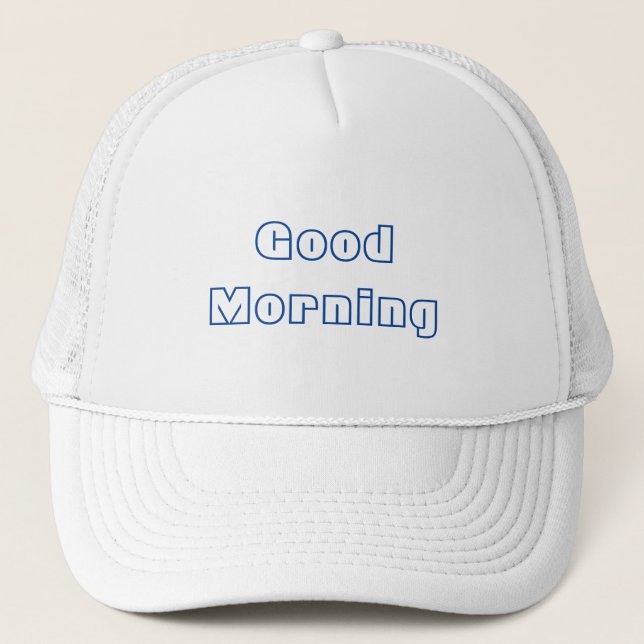 Custom Good Morning Text Peace Love Handsome-Cap Trucker Hat (Front)