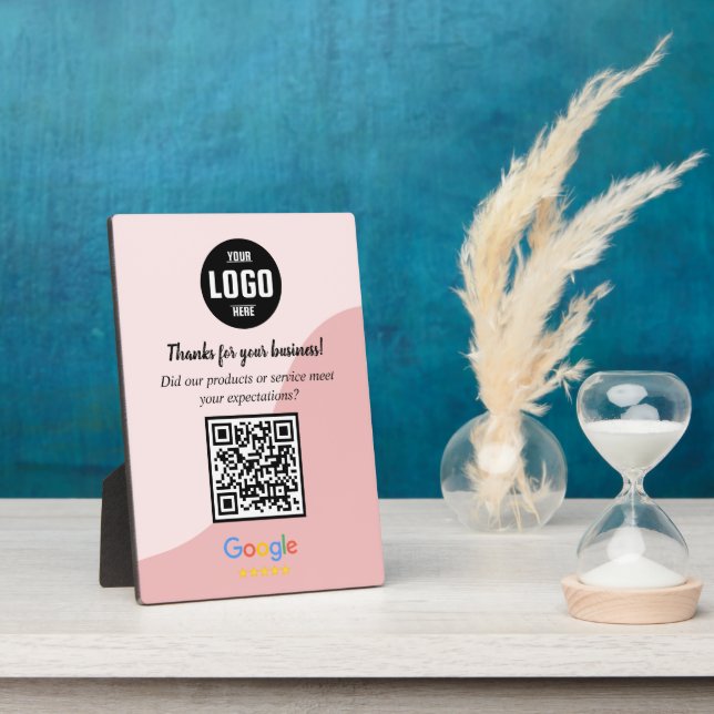 Custom Google Review QR Code Business Plaque (Side)
