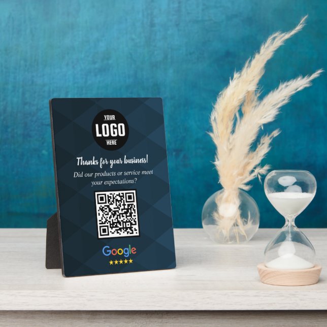 Custom Google Review QR Code Business Plaque (Side)