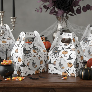 Custom Goth Victorian Baby Carriage Halloween Favour Box