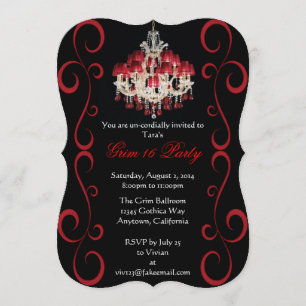 Custom Gothic Grim Sixteen Party Invitations II