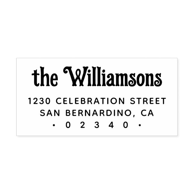 Custom Gothic Retro Typography Family Name Self-inking Stamp (Design)