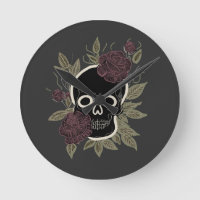 Custom Gothic Skull and Roses Dark Floral Art