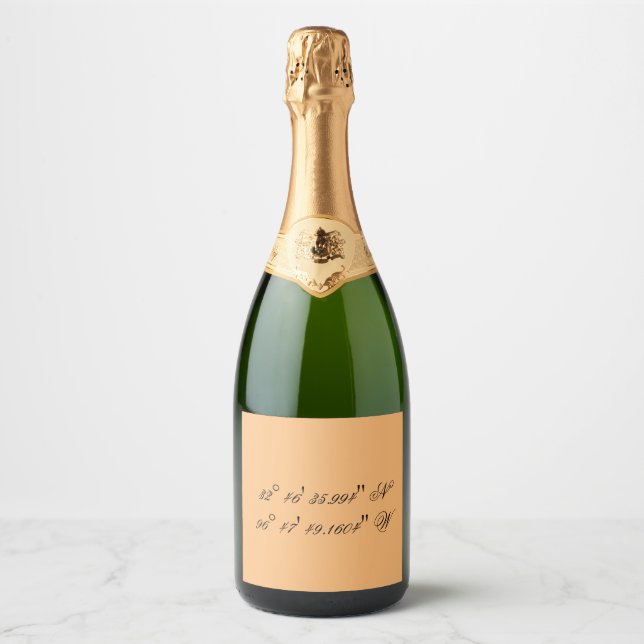 Custom GPS Sparkling Wine Label (Front)