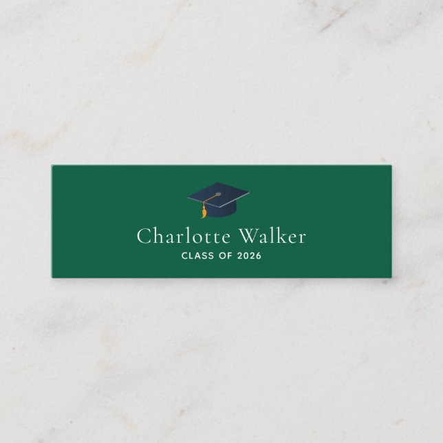 Custom Grad Hat Social Media & Handle Calling Card (Front)