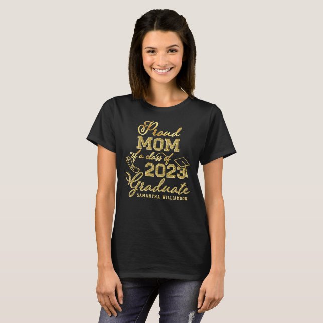 Custom Grad Name Proud Mum of a 2023 Graduate T-Shirt (Front Full)