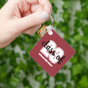 Custom grad year and school name key ring
