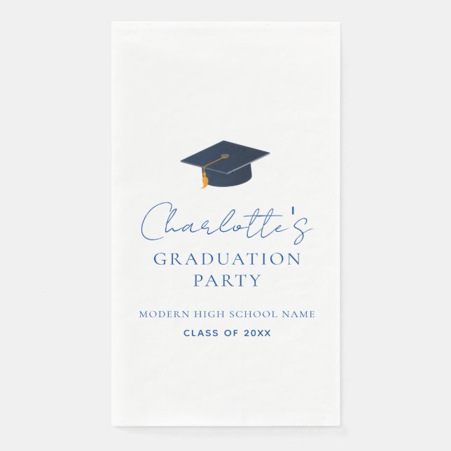 Custom Graduate Name Class Year School Theme Napkin (Front)