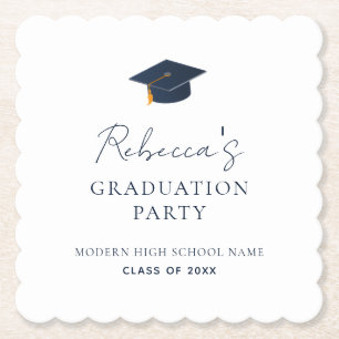 Custom Graduate Name Class Year School Theme Paper Coaster