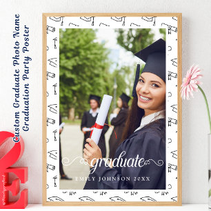 Custom Graduate Photo Name Graduation Party Poster