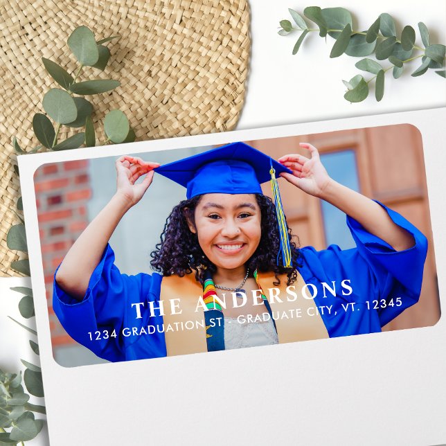 Custom Graduate Photo Personalised Return Address  Label (Creator Uploaded)