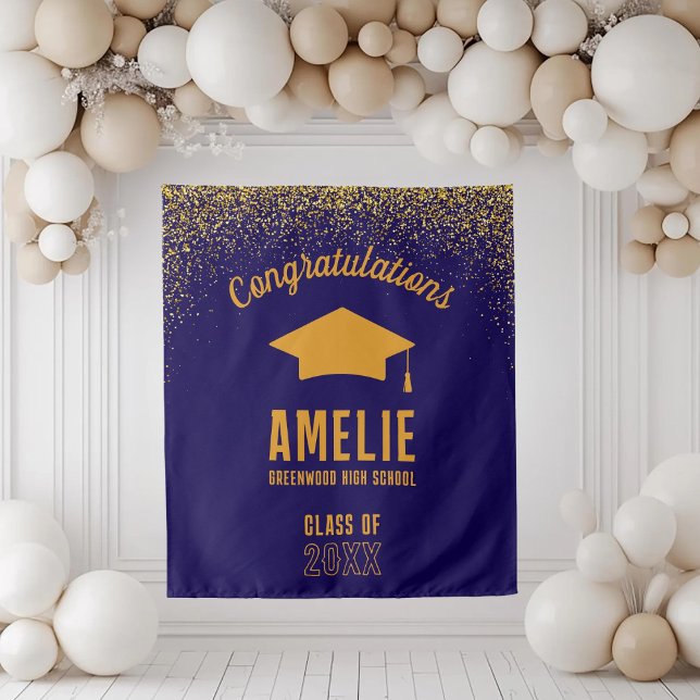 Custom Graduation 2026 Personalised Grad Party Tapestry (Creator Uploaded)