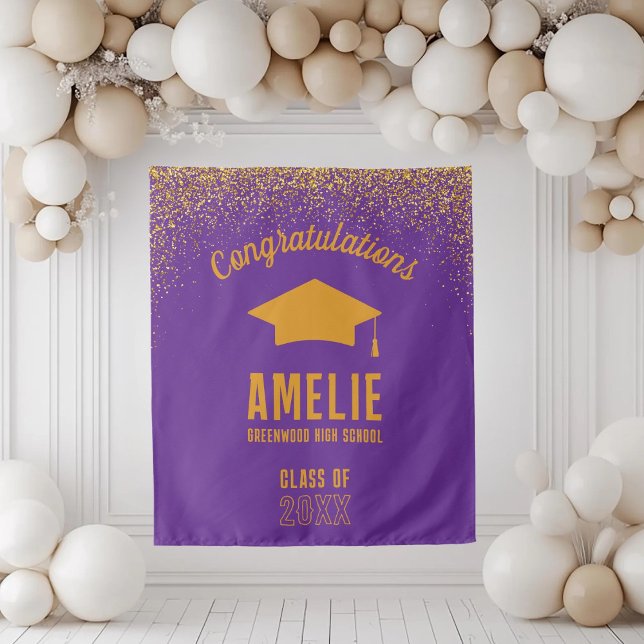 Custom Graduation 2026 Personalised Grad Party Tapestry (Creator Uploaded)