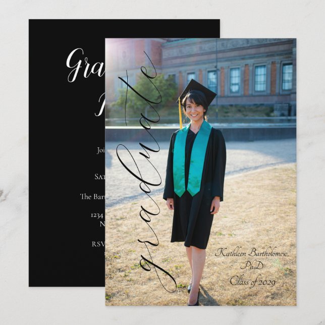 Custom Graduation Announcement & Party Invitation  (Front/Back)