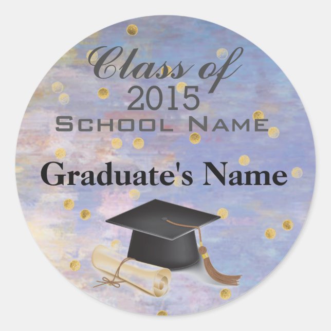Custom Graduation Announcement Stickers for Her (Front)
