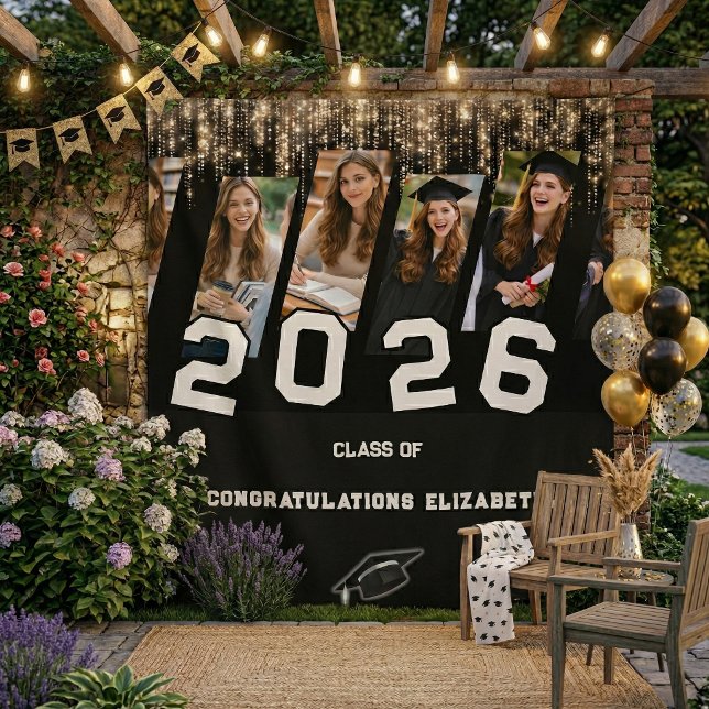 Custom Graduation Backdrop Photo Collage Tapestry (Creator Uploaded)