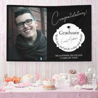 Custom Graduation Banner with Photo & Name