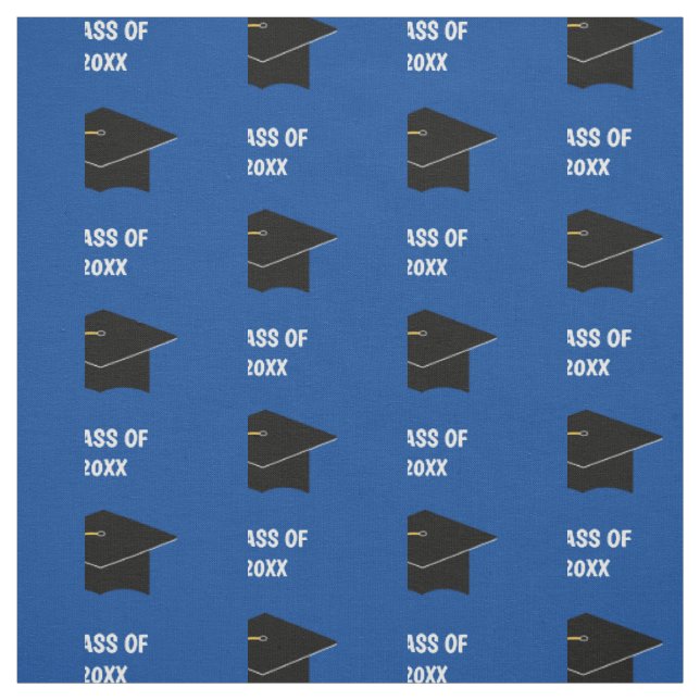 Custom Graduation Cap Class Year Blue Fabric (Swatch)