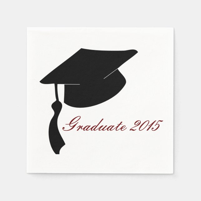 Custom Graduation Cap Party Paper Napkin Set (Front)