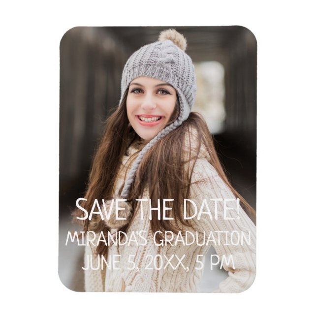 Custom Graduation Ceremony Save the Date Photo Magnet (Vertical)