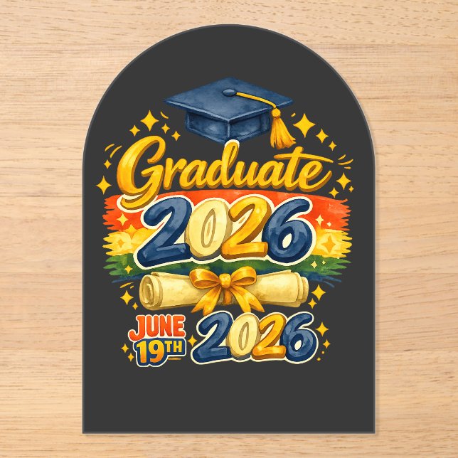 Custom Graduation Class of 2026 Family Crochet Sty Acrylic Invitations (Front)