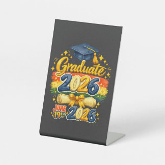 Custom Graduation Class of 2026 Family Crochet Sty Pedestal Sign