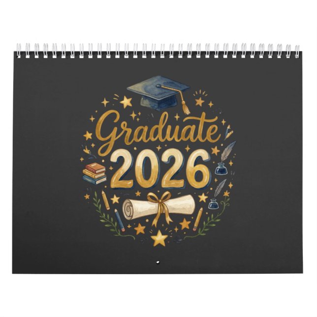Custom Graduation Class of 2026 Personalised Famil Calendar (Cover)