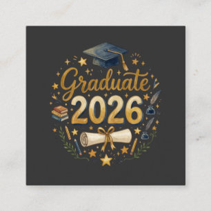 Custom Graduation Class of 2026 Personalised Famil Square Business Card