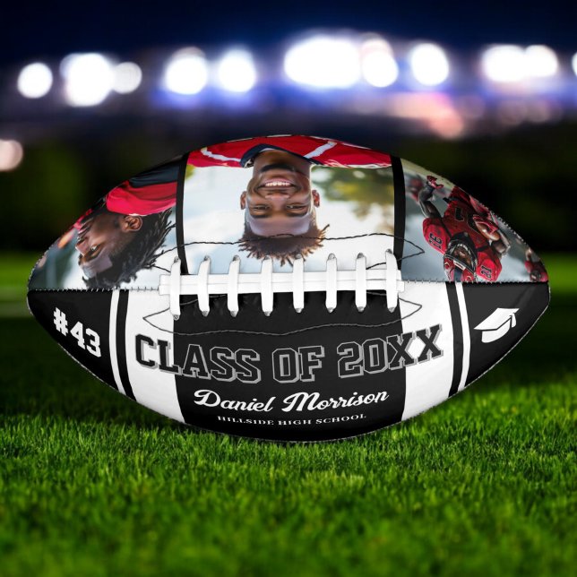 Custom Graduation Class of Senior 3 Photo Football (Creator Uploaded)