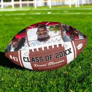 Custom Graduation Class of Senior 3 Photo Football