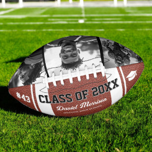Custom Graduation Class of Senior 3 Photo Football
