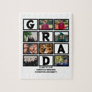 Custom Graduation Class Of Year 8 Photo Collage Jigsaw Puzzle
