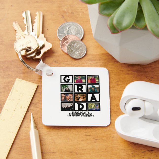 Custom Graduation Class Of Year 8 Photo Collage  Key Ring (Desk)