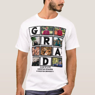 Custom Graduation Class Of Year 8 Photo Collage T-Shirt