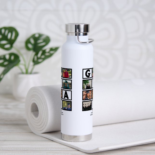Custom Graduation Class Of Year 8 Photo Collage  Water Bottle (Yoga)
