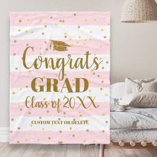 Custom Graduation Congrats Grad Class of 2019 Fun Fleece Blanket